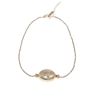 Collar de hematite plata y pieza y huevo oval central de plata de ley