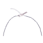 Collar de hematite plata y pieza y huevo oval central de plata de ley