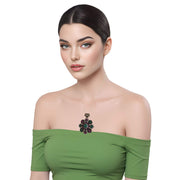 Colgante de plata de ley con piedras semipreciosas de esmeraldas y rubíes