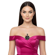 Colgante de plata de ley con piedras semipreciosas de esmeraldas y rubíes