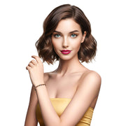 Pulsera de cuero sintético trenzado dorado y rondelles