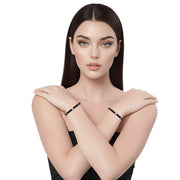 Pulsera de ónix facetado y central de brillantes blancos