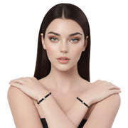 Pulsera de ónix facetado y central de brillantes blancos