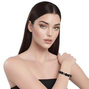 Pulsera de ónix facetado y central de brillantes de puntitos