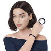 Pulsera de aventurina azul y central de brillantes de cristal celeste