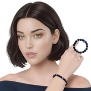 Pulsera de aventurina azul y central de brillantes de cristal celeste