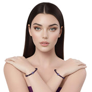Pulsera de amatista y central de brillantes de cristal morado