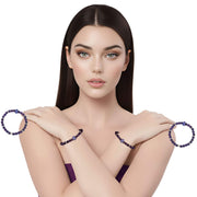 Pulsera de amatista y central de brillantes de cristal morado