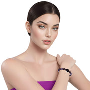Pulsera de amatista morada y concha lila