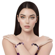 Pulsera de amatista morada y concha lila