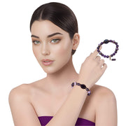 Pulsera de amatista morada y concha lila