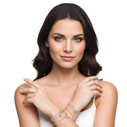 Pulsera de plata de bolitas y bolso colgante