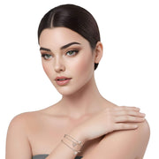 Pulsera de plata de bolitas y bolso colgante