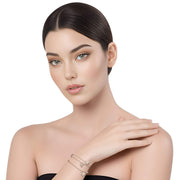 Pulsera de plata de bolitas y bolso colgante