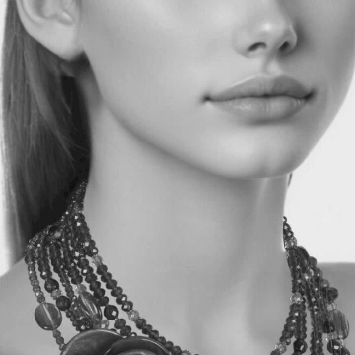 Collar de aventurina facetada azul