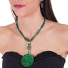 Collar medallón de jade verde
