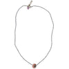 Collar de hematite y pieza central de ojo de gato rosa