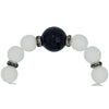 Pulsera de jade blanco y bola central de ónix negro